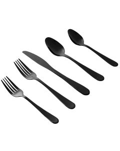 Gibson Home Stravidia 20 Piece Flatware set in Black Stainless Steel