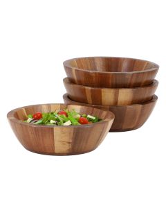 MegaChef 4 Piece Acacia Wood 7 Inch Bowl Set