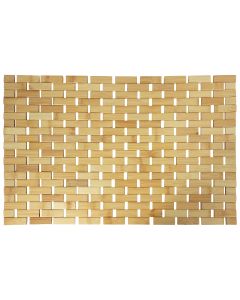 MegaChef Bamboo Wood 16.25 x 24.5 Inch Rectangle Bathroom Mat