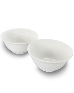 Gibson Home 2 Piece 7.5 Inch Ceramic All-Purpose Round Bowl Set in White