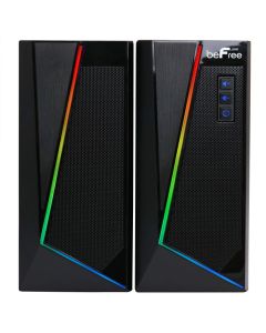 beFree Sound 2.0 Computer Gaming Speakers with LED RGB Lights