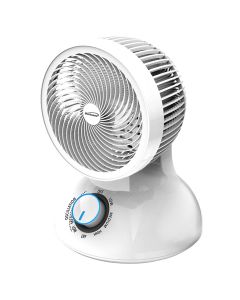 Brentwood 6 Inch Three Speed Oscllating Circulator Desktop Fan with Timer and Remote Control in White