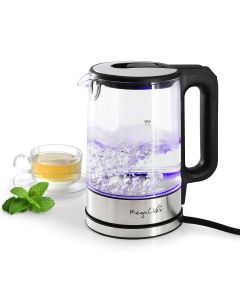 MegaChef 1.8 Quart Glass and Stainless Steel Electric Tea Kettle